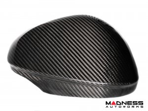 Alfa Romeo Giulia Mirror Covers - Carbon Fiber - Full Replacements - Feroce Carbon - w/ Factory Clips 